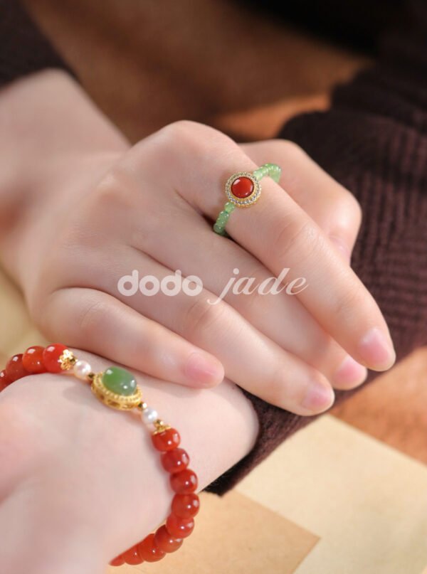 三月新品 南紅凍料與和田玉青碧-珠串套裝