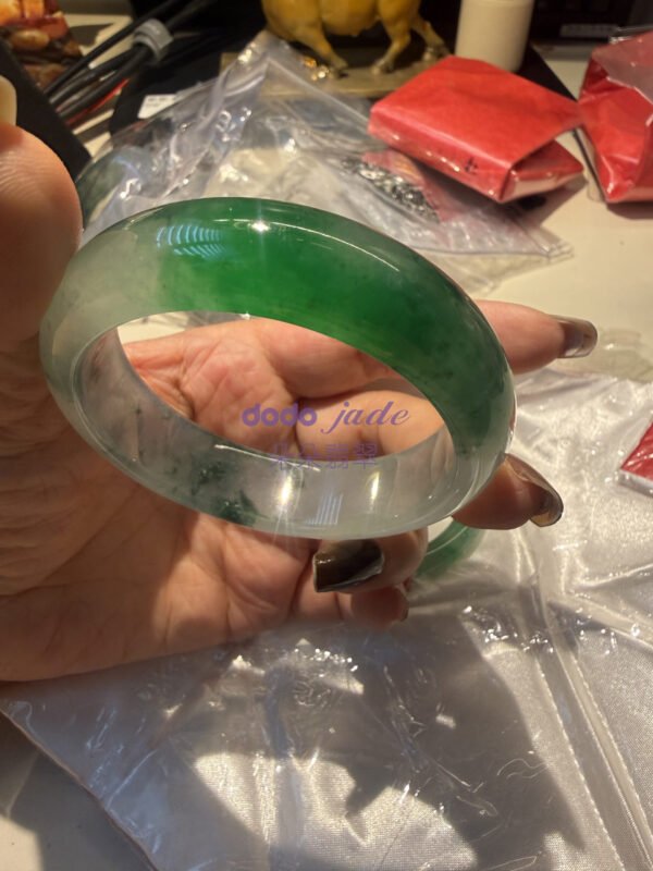 [三月上新]緬甸A貨翡翠 極品帝王綠緬甸-高冰寬版手鐲