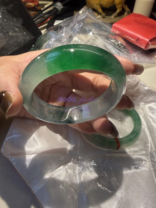 [三月上新]緬甸A貨翡翠 極品帝王綠緬甸-高冰寬版手鐲